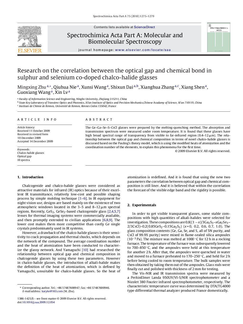 Research on the correlation between the optical gap and chemical bond in sulphur and selenium co-doped chalco-halide glasses