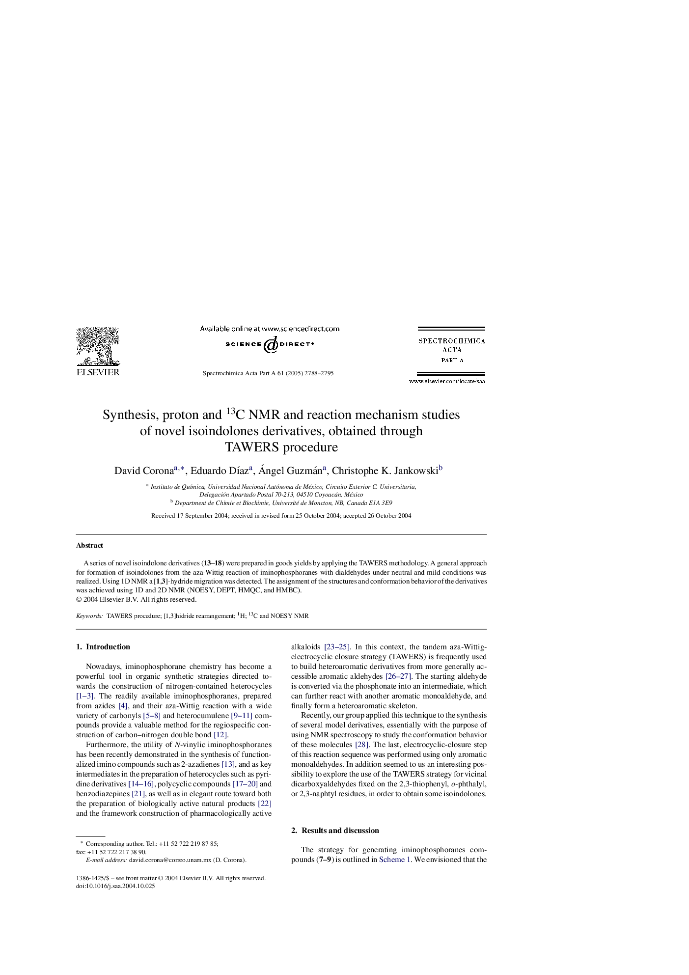 عکس صفحه اول مقاله: Synthesis, proton and 13C NMR and reaction mechanism studies of novel isoindolones derivatives, obtained through TAWERS procedure Synthesis, proton and 13C NMR and reaction mechanism studies of novel isoindolones derivatives, obtained through TAWERS procedure