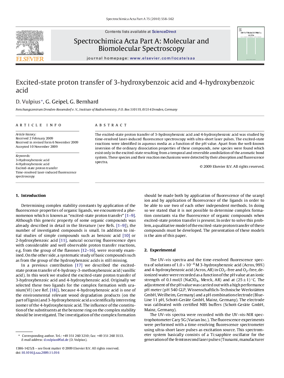 Excited-state proton transfer of 3-hydroxybenzoic acid and 4-hydroxybenzoic acid