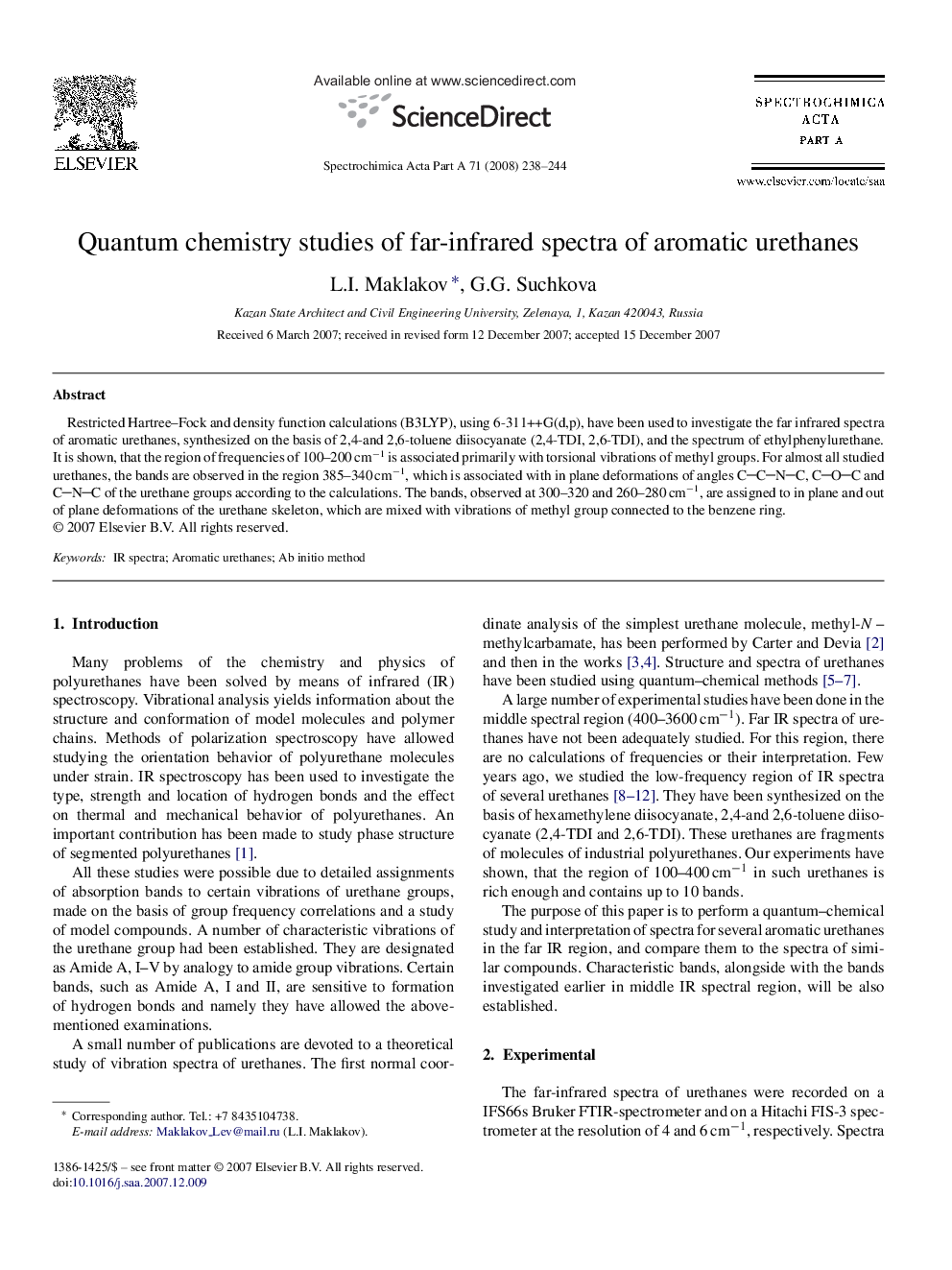 Quantum chemistry studies of far-infrared spectra of aromatic urethanes