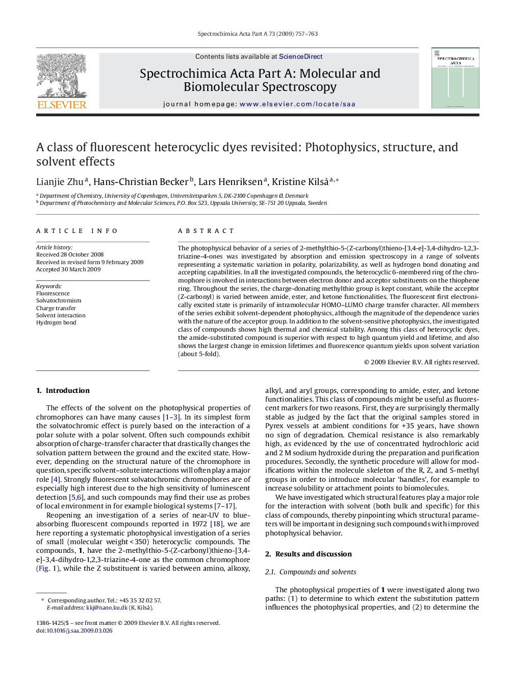 A class of fluorescent heterocyclic dyes revisited: Photophysics, structure, and solvent effects