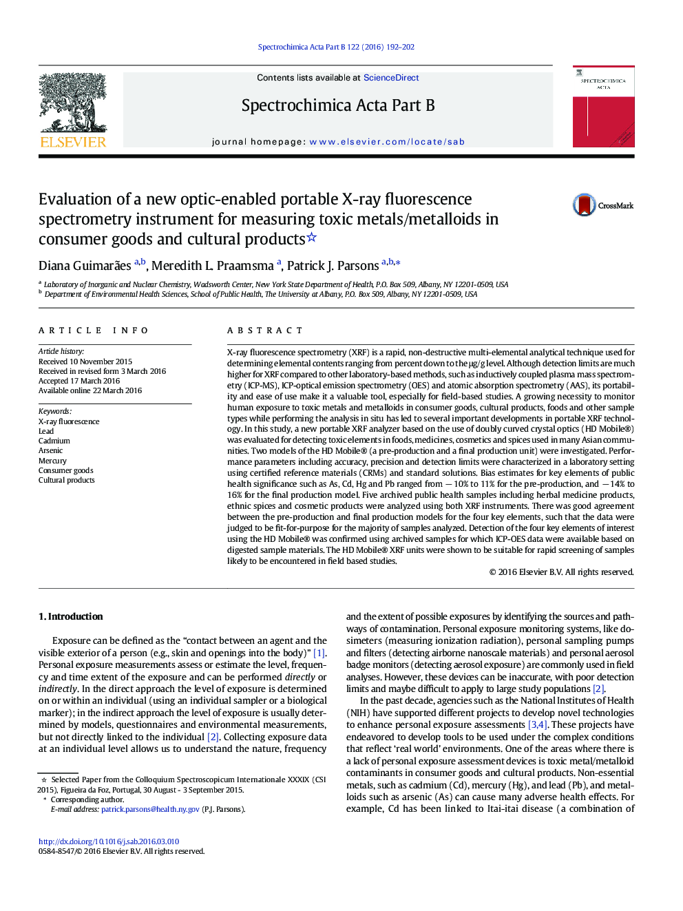 Evaluation of a new optic-enabled portable X-ray fluorescence spectrometry instrument for measuring toxic metals/metalloids in consumer goods and cultural products 