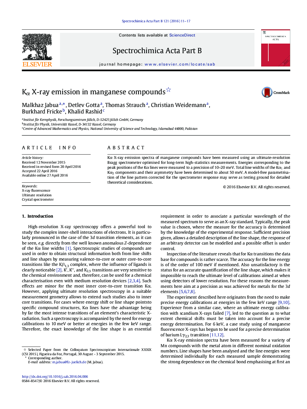 Kα X-ray emission in manganese compounds *