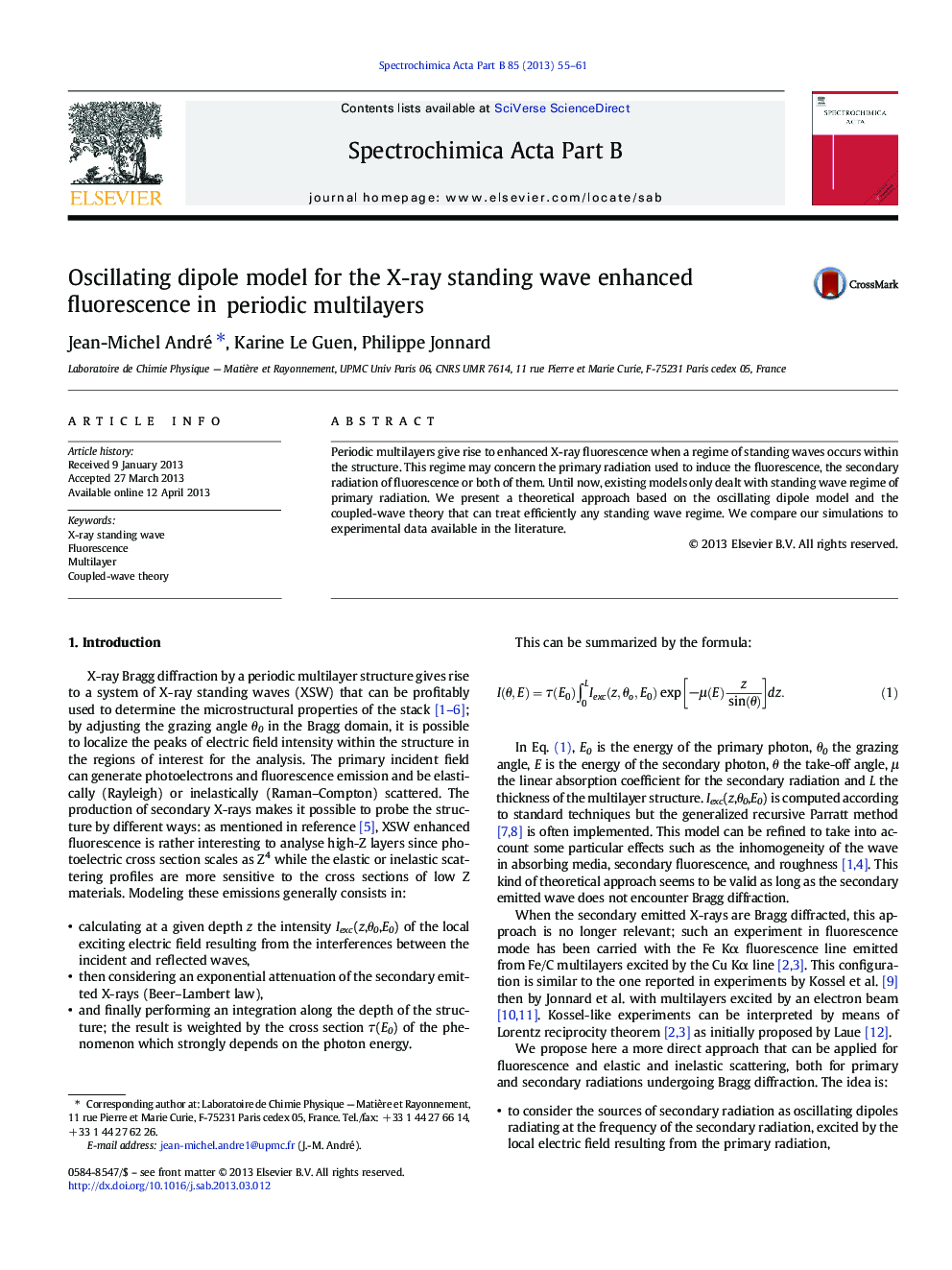 Oscillating dipole model for the X-ray standing wave enhanced fluorescence in periodic multilayers