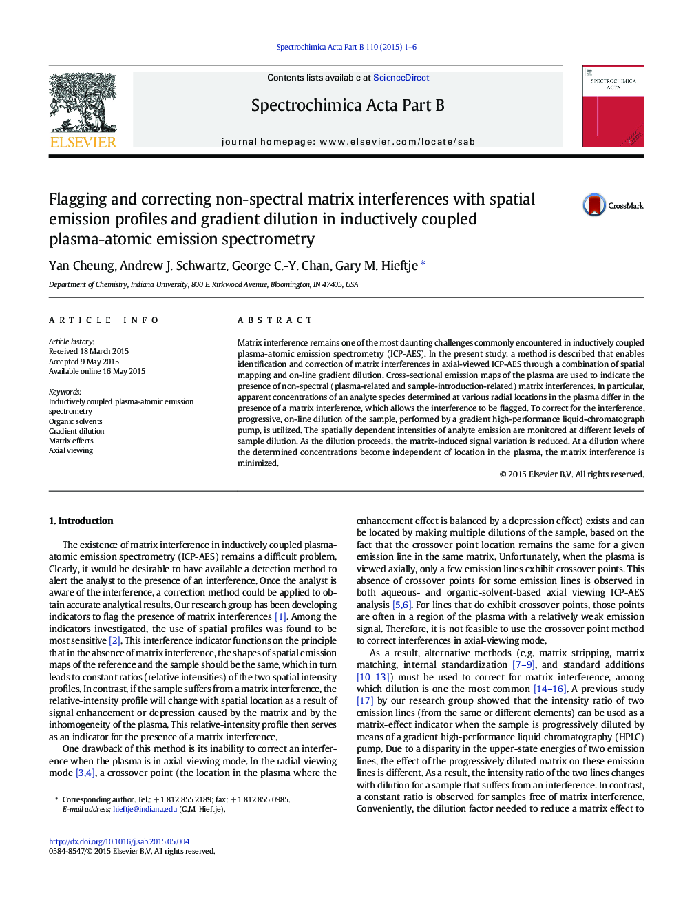 Flagging and correcting non-spectral matrix interferences with spatial emission profiles and gradient dilution in inductively coupled plasma-atomic emission spectrometry