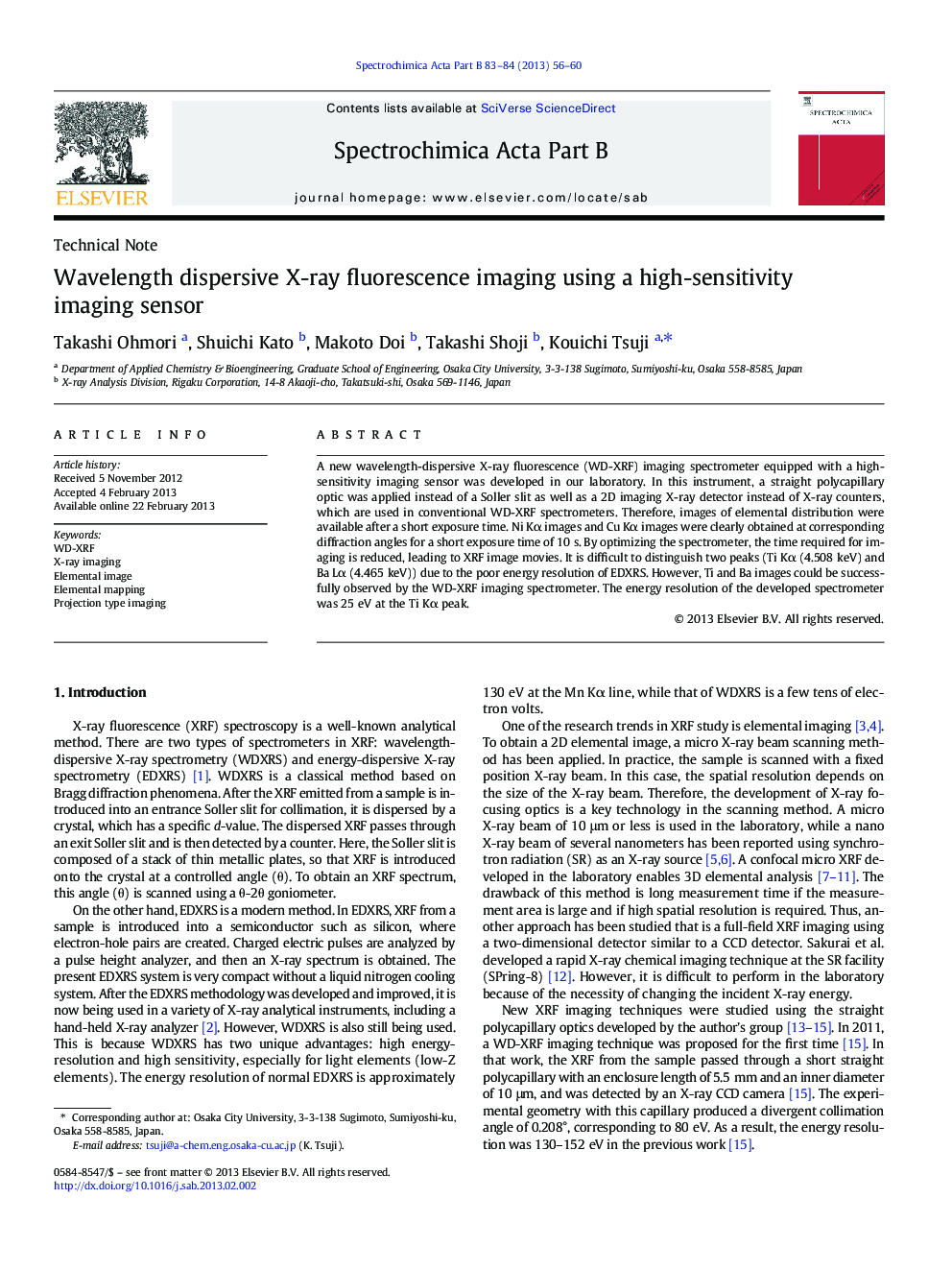 Wavelength dispersive X-ray fluorescence imaging using a high-sensitivity imaging sensor