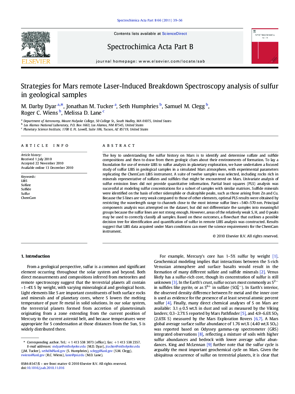 Strategies for Mars remote Laser-Induced Breakdown Spectroscopy analysis of sulfur in geological samples