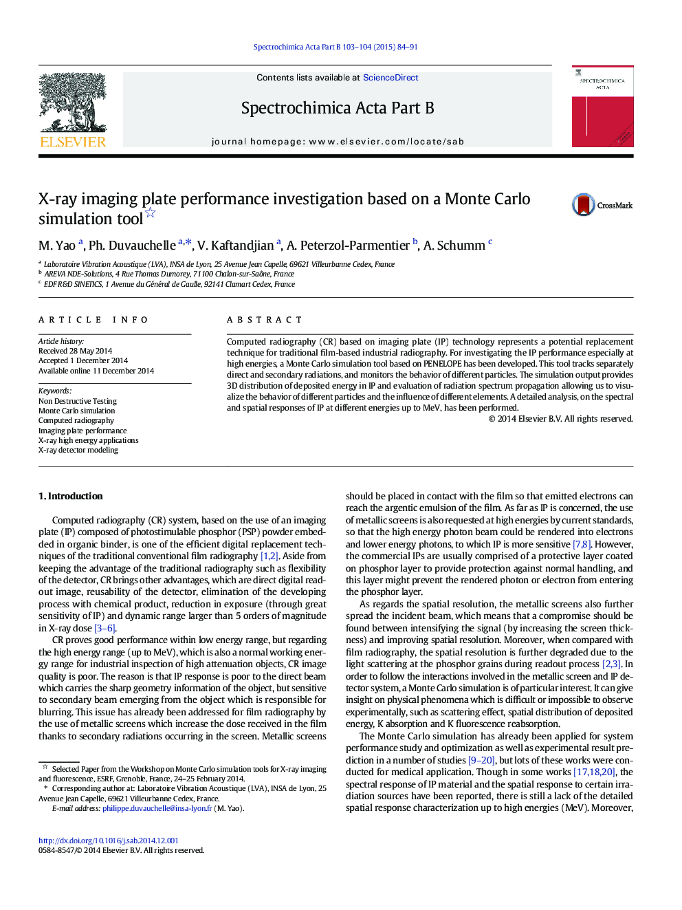 X-ray imaging plate performance investigation based on a Monte Carlo simulation tool 