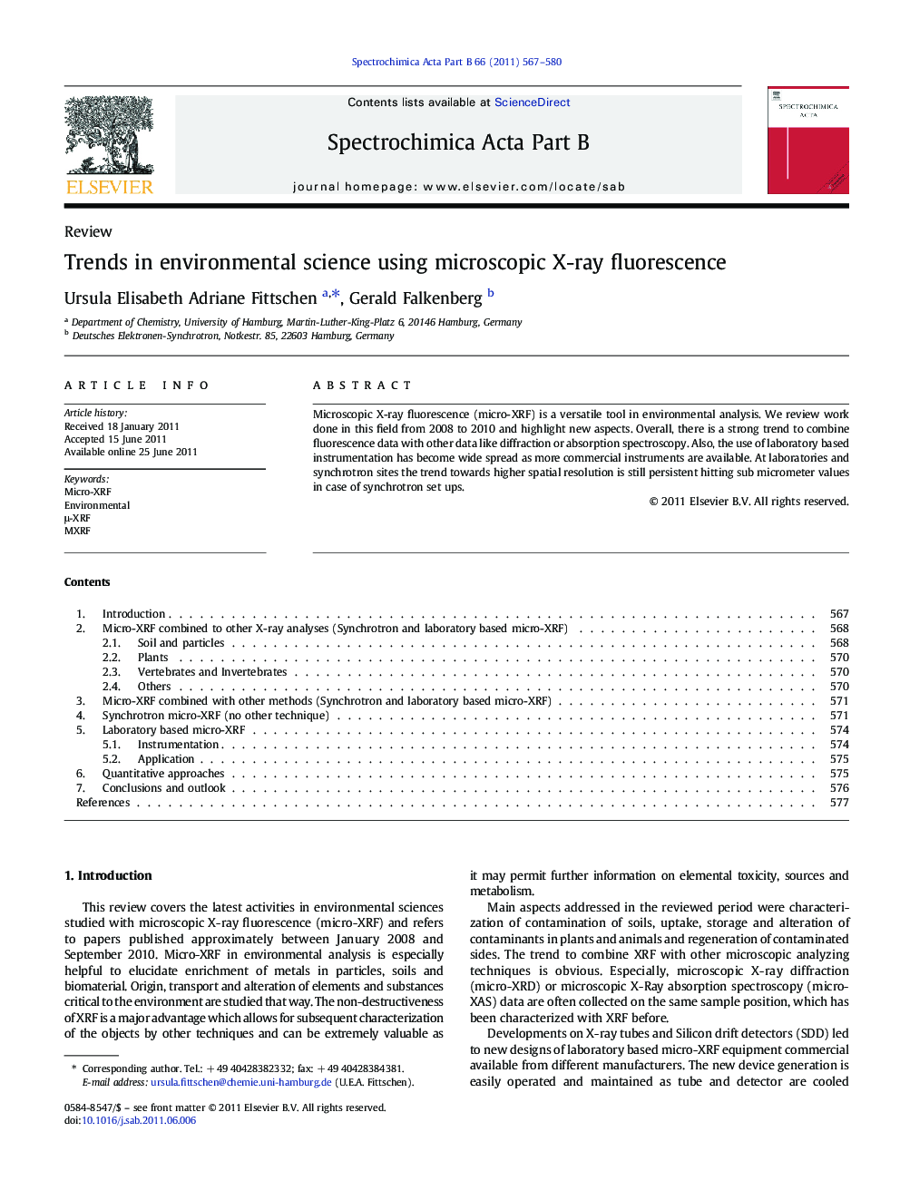 Trends in environmental science using microscopic X-ray fluorescence