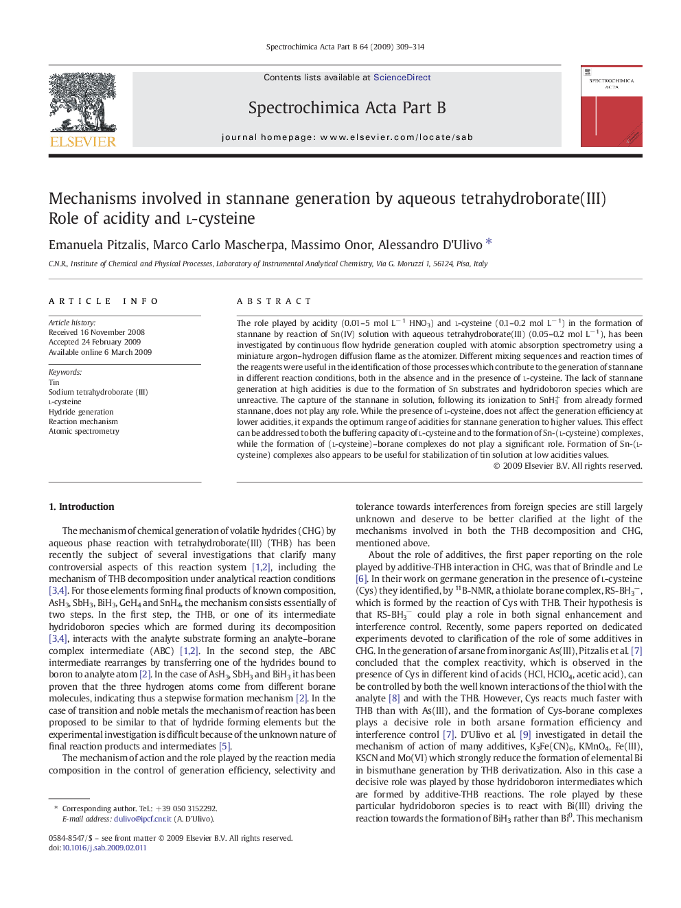 Mechanisms involved in stannane generation by aqueous tetrahydroborate(III)