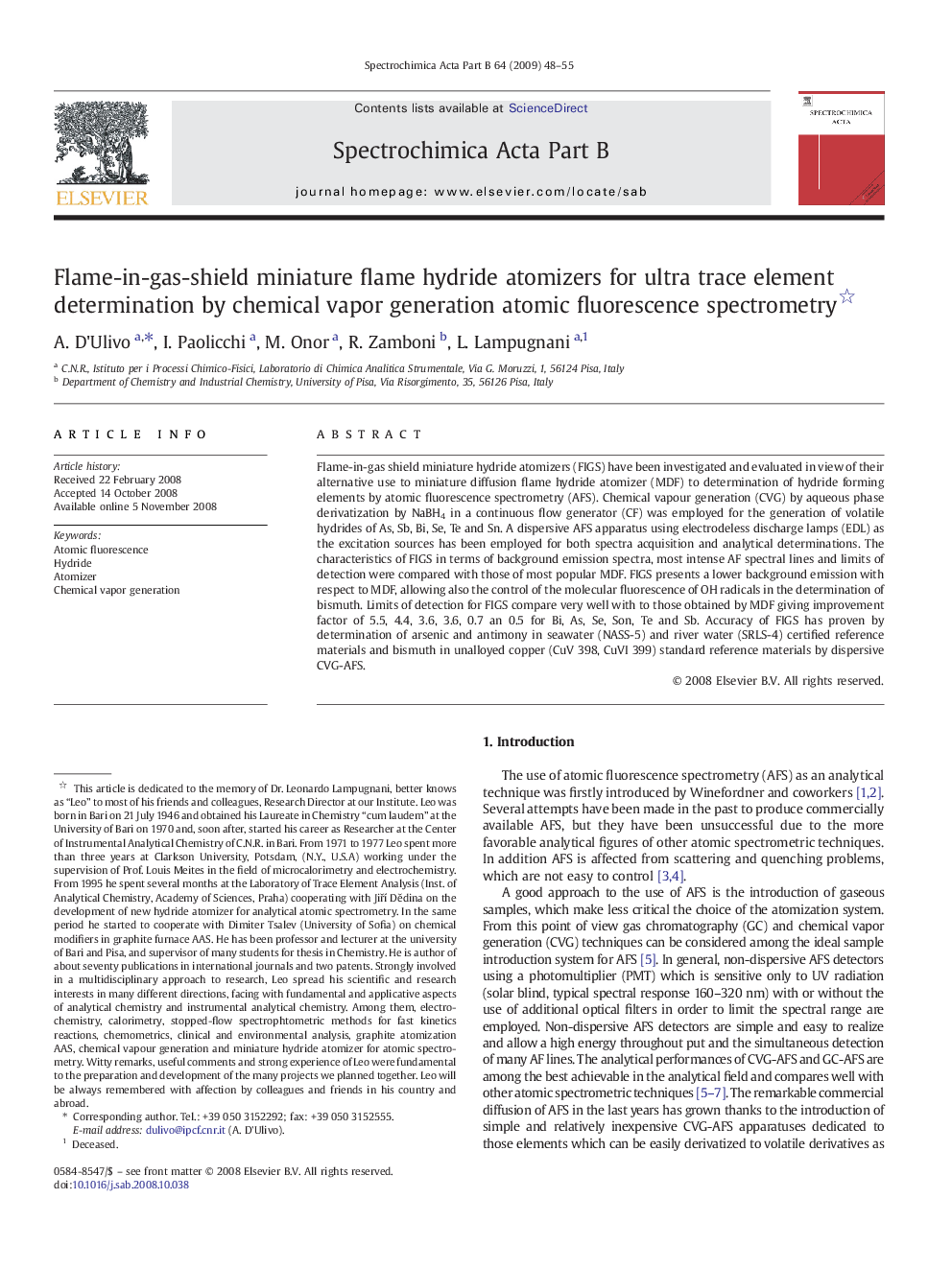 Flame-in-gas-shield miniature flame hydride atomizers for ultra trace element determination by chemical vapor generation atomic fluorescence spectrometry 