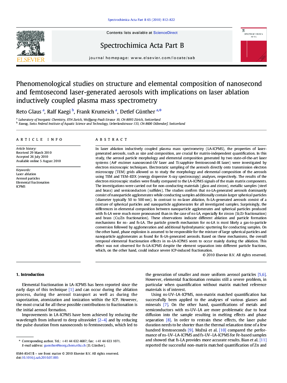 Phenomenological studies on structure and elemental composition of nanosecond and femtosecond laser-generated aerosols with implications on laser ablation inductively coupled plasma mass spectrometry