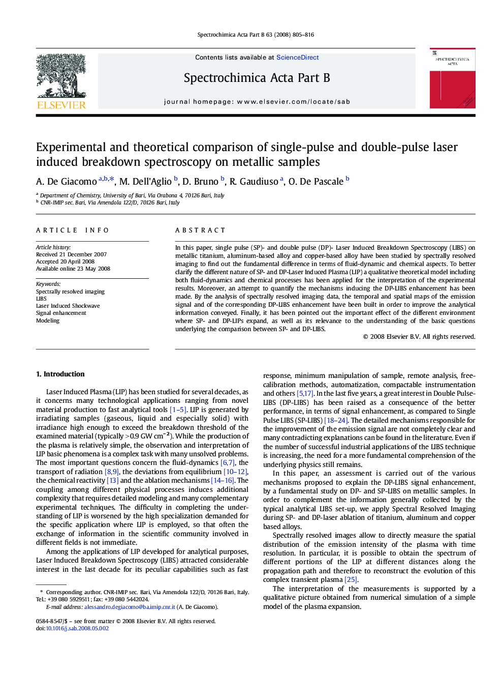 Experimental and theoretical comparison of single-pulse and double-pulse laser induced breakdown spectroscopy on metallic samples