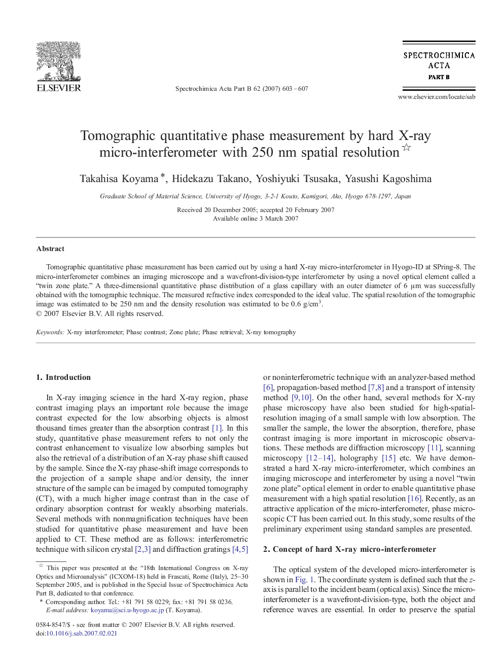 Tomographic quantitative phase measurement by hard X-ray micro-interferometer with 250Â nm spatial resolution