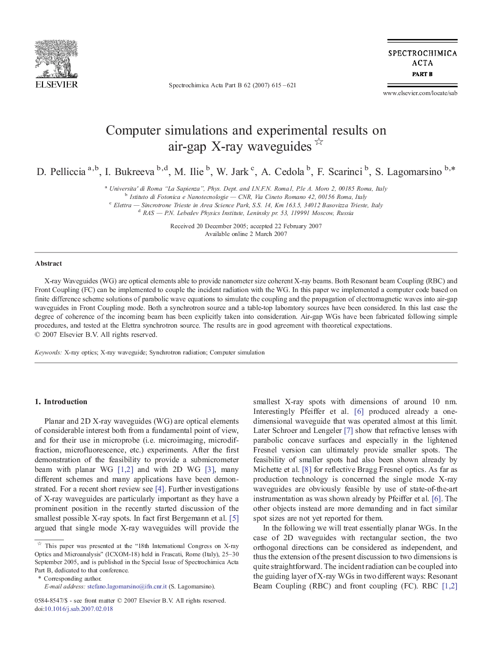 Computer simulations and experimental results on air-gap X-ray waveguides 