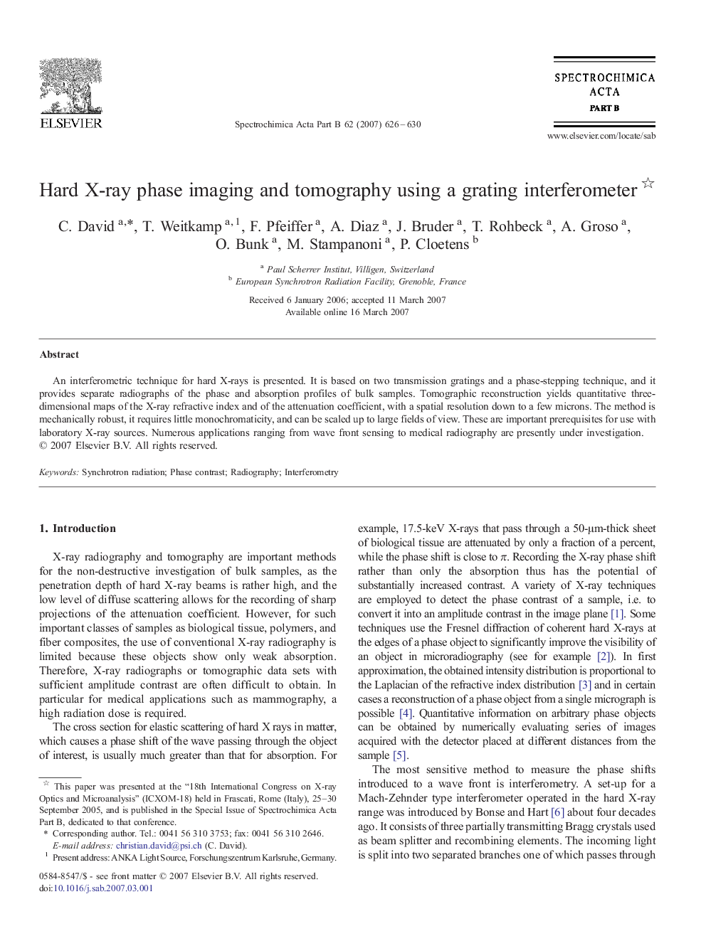 Hard X-ray phase imaging and tomography using a grating interferometer 