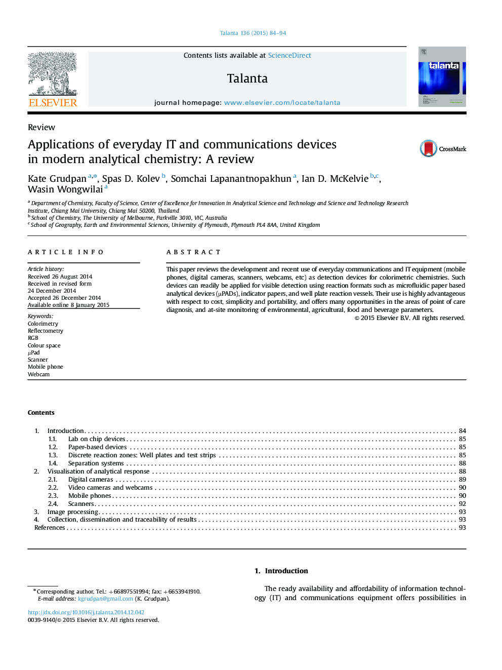 Applications of everyday IT and communications devices in modern analytical chemistry: A review