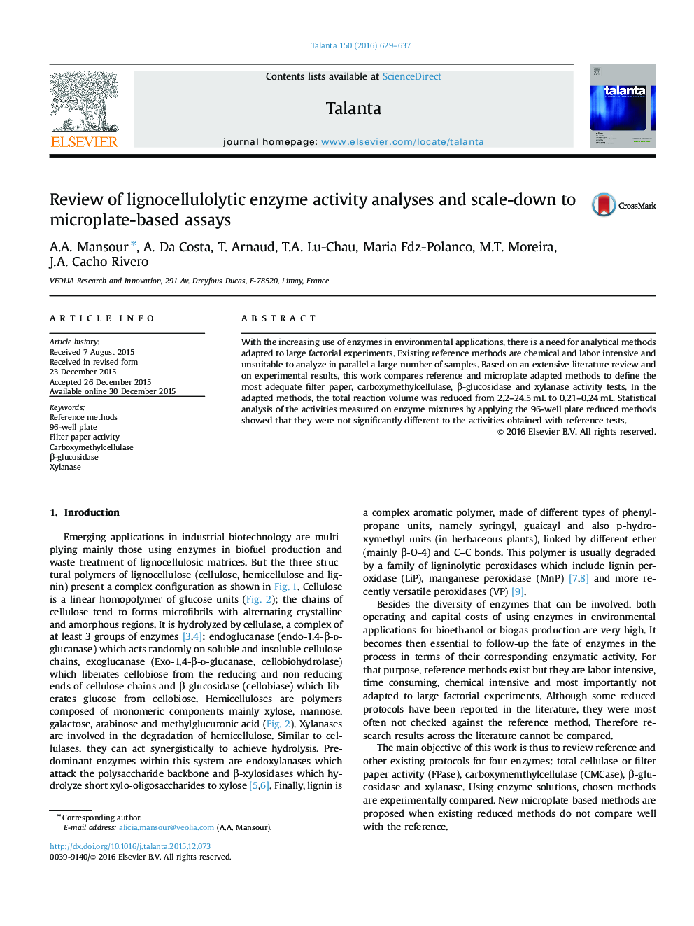 Review of lignocellulolytic enzyme activity analyses and scale-down to microplate-based assays