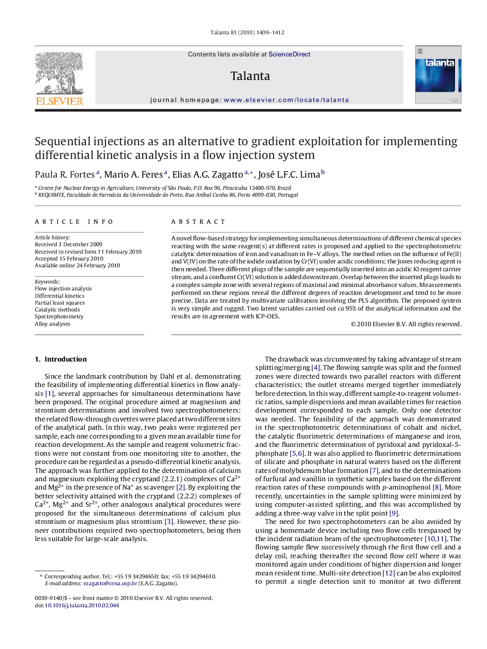 Sequential injections as an alternative to gradient exploitation for implementing differential kinetic analysis in a flow injection system