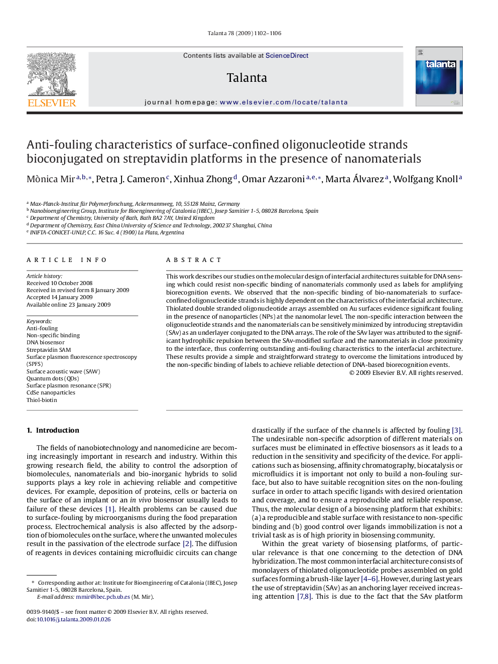 Anti-fouling characteristics of surface-confined oligonucleotide strands bioconjugated on streptavidin platforms in the presence of nanomaterials