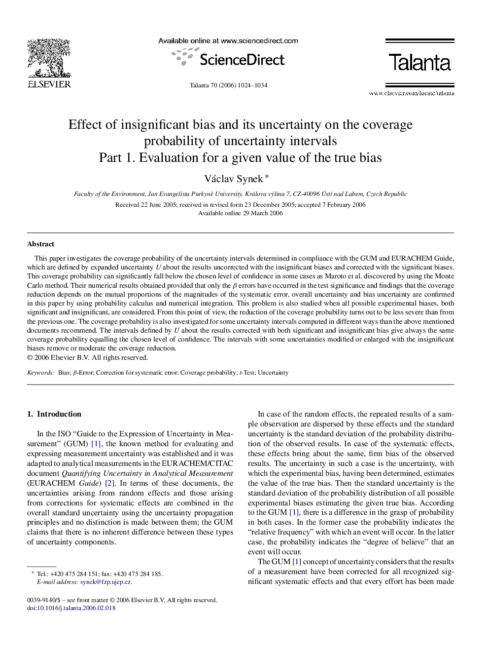 Effect of insignificant bias and its uncertainty on the coverage probability of uncertainty intervals