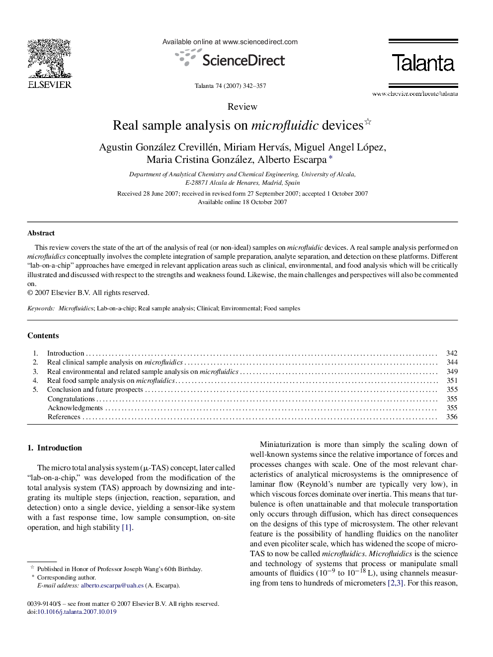 Real sample analysis on microfluidic devices 