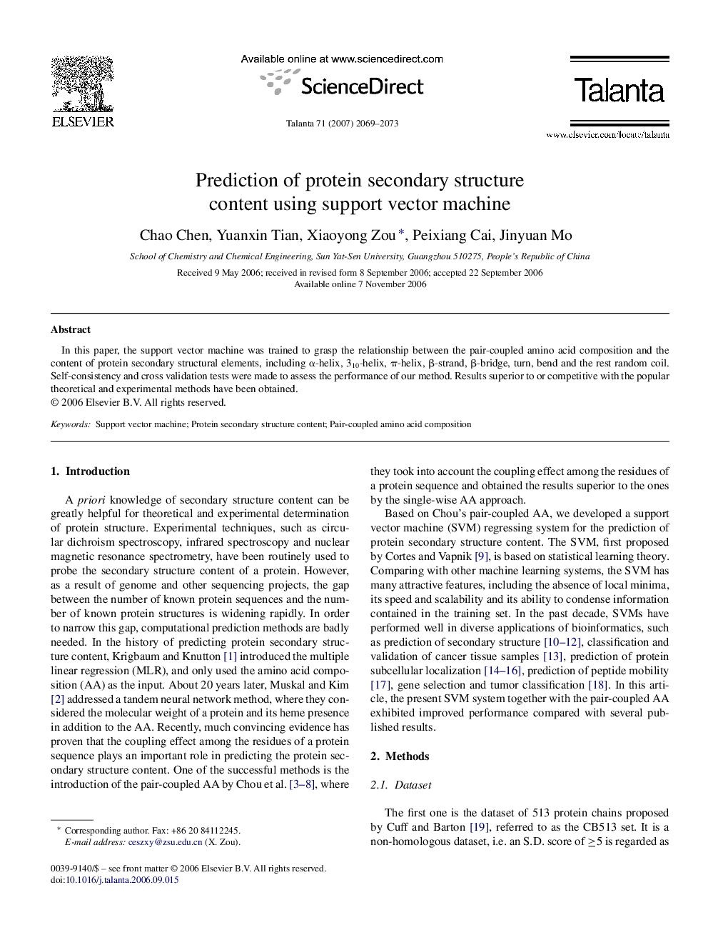 Prediction of protein secondary structure content using support vector machine