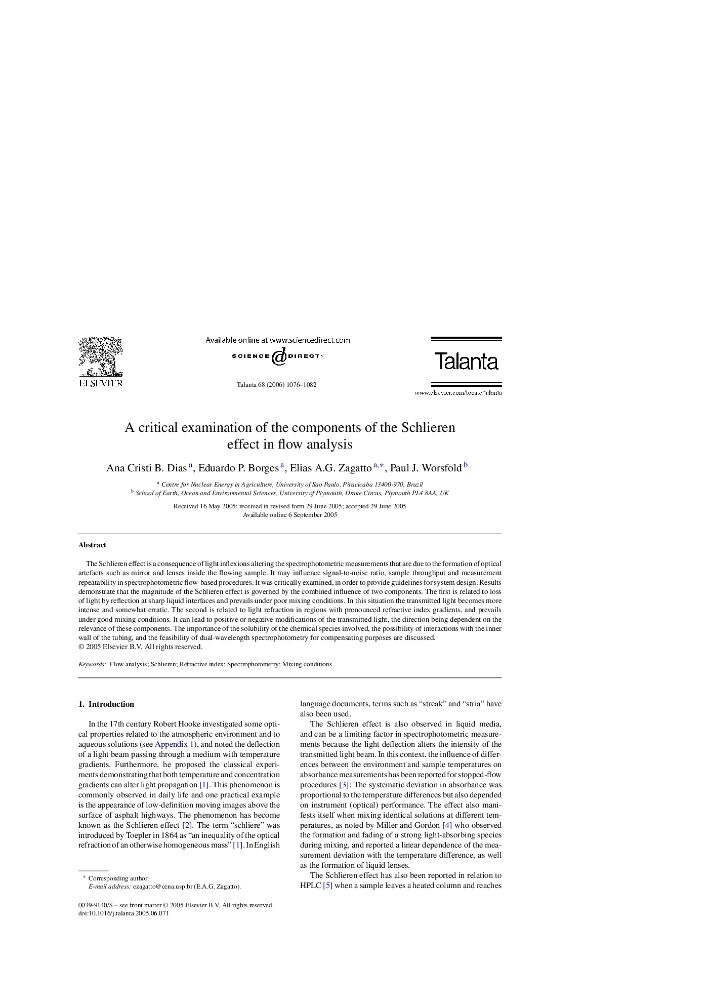 A critical examination of the components of the Schlieren effect in flow analysis