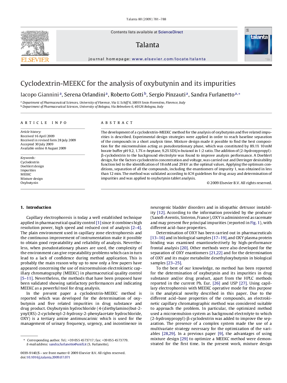 Cyclodextrin-MEEKC for the analysis of oxybutynin and its impurities