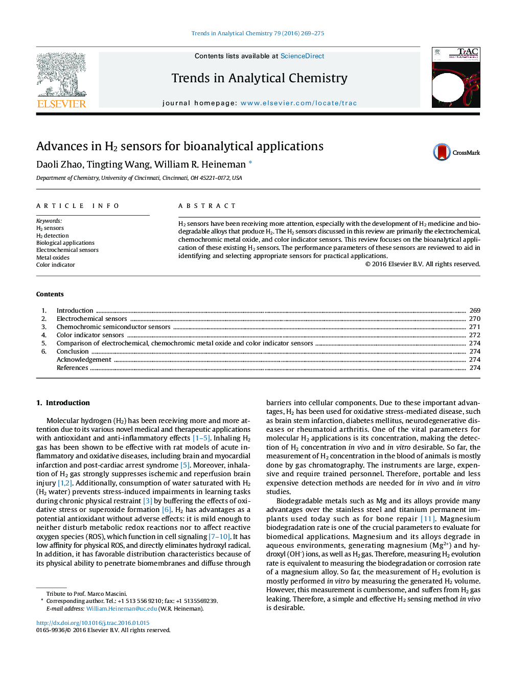 Advances in H2 sensors for bioanalytical applications 