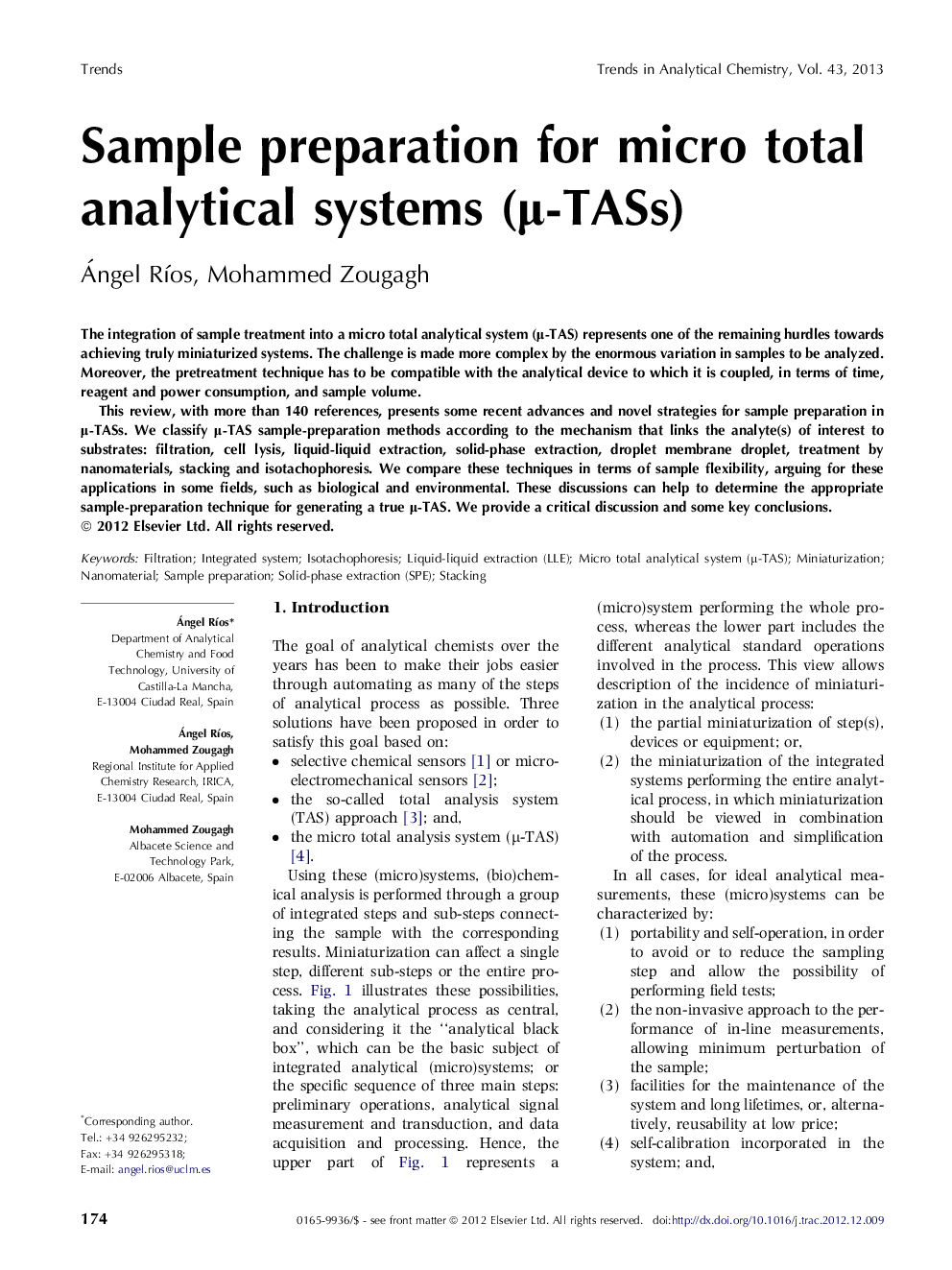 Sample preparation for micro total analytical systems (μ-TASs)