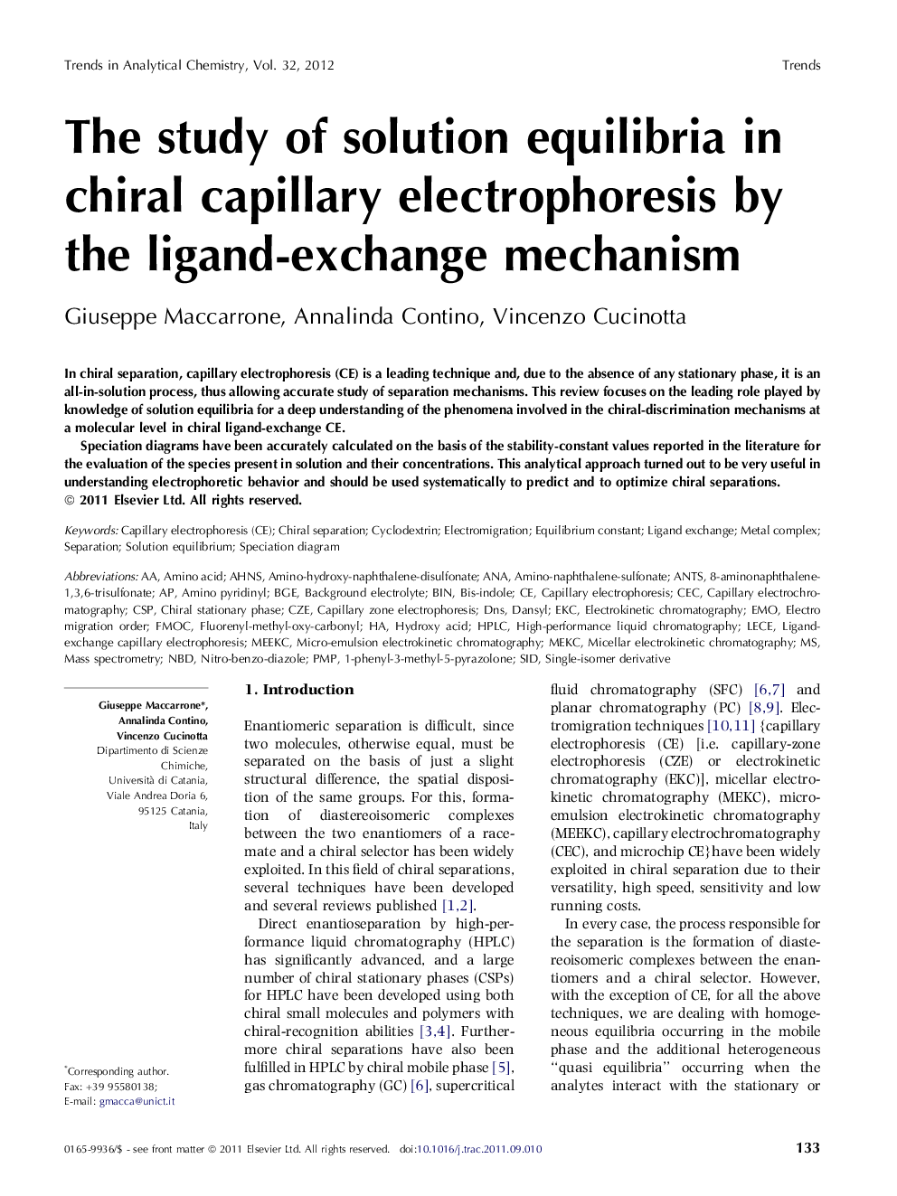 The study of solution equilibria in chiral capillary electrophoresis by the ligand-exchange mechanism