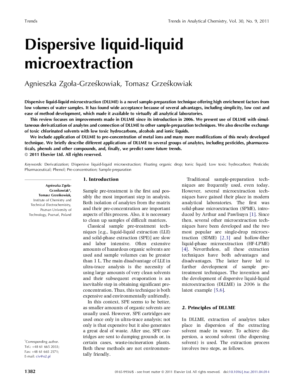 Dispersive liquid-liquid microextraction