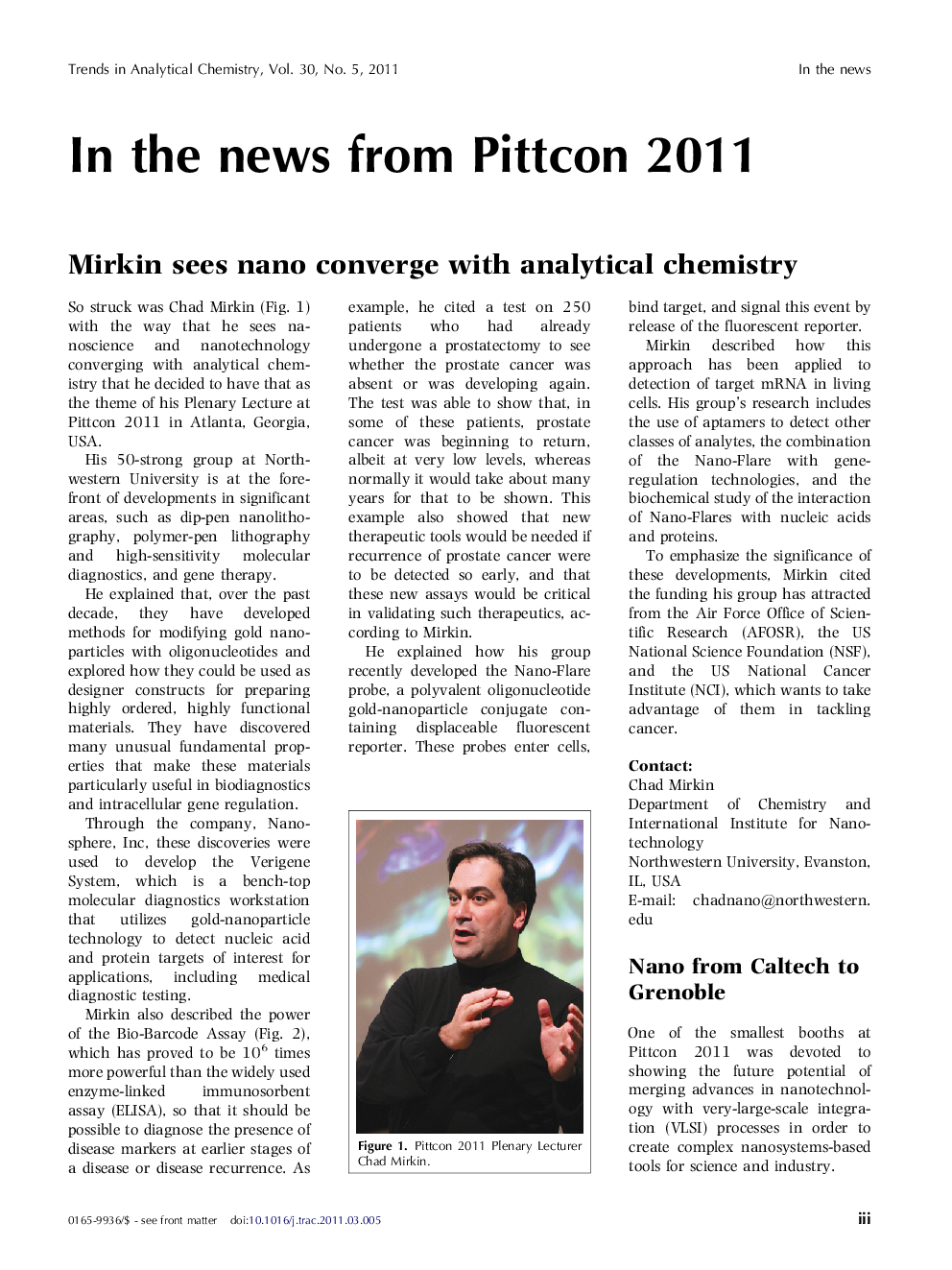 In the news from Pittcon 2011