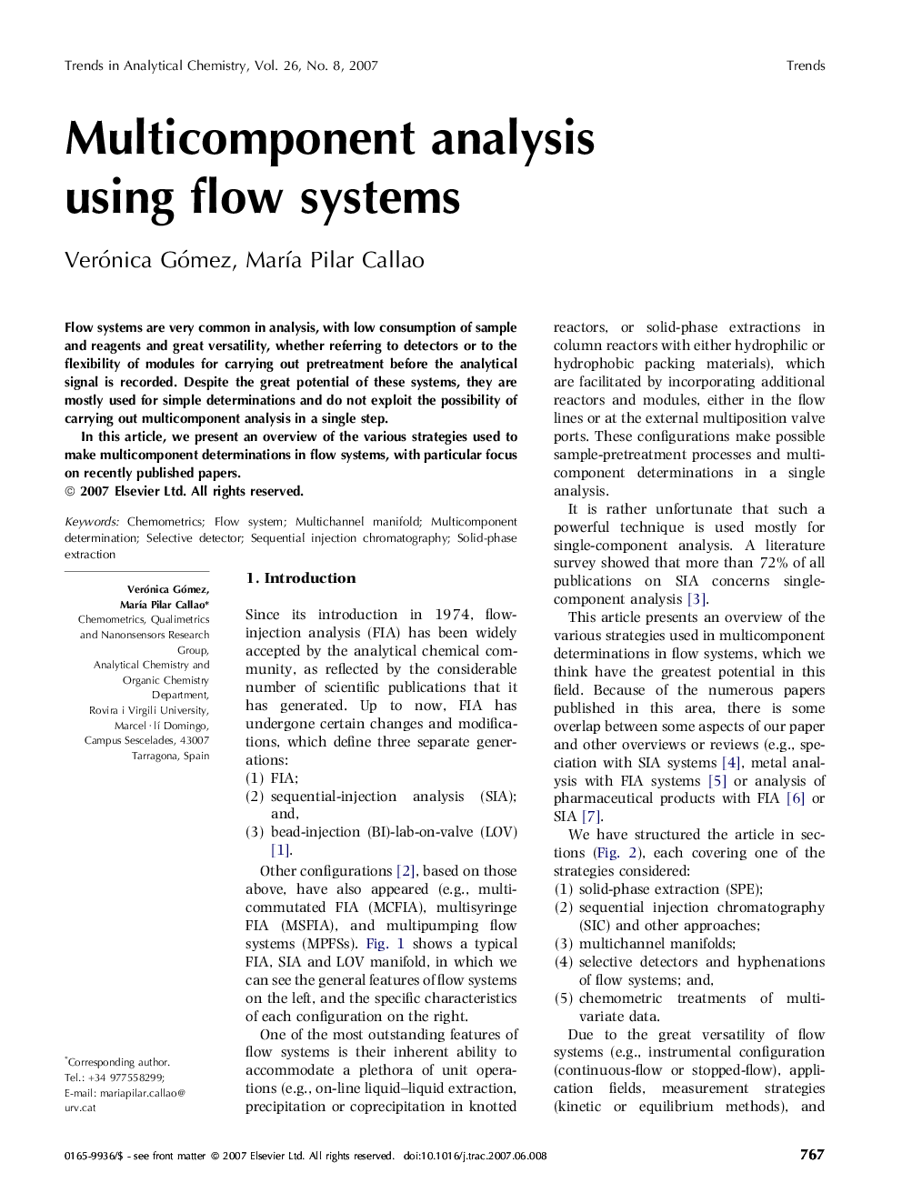 Multicomponent analysis using flow systems