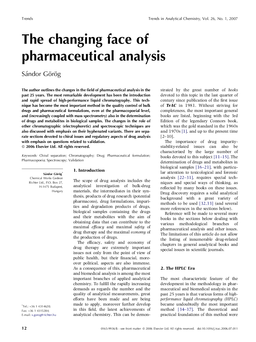 The changing face of pharmaceutical analysis