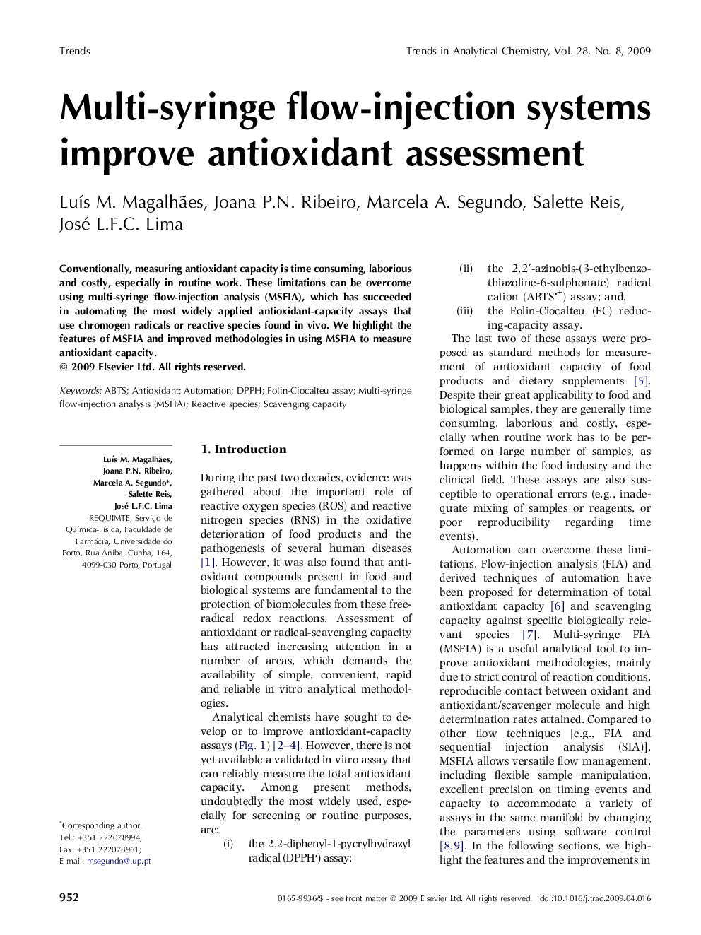 Multi-syringe flow-injection systems improve antioxidant assessment