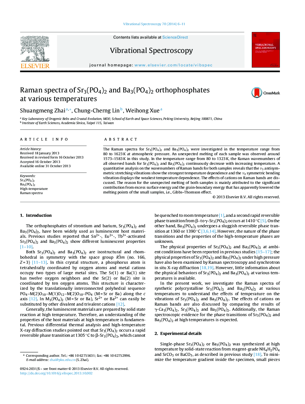 Raman spectra of Sr3(PO4)2 and Ba3(PO4)2 orthophosphates at various temperatures