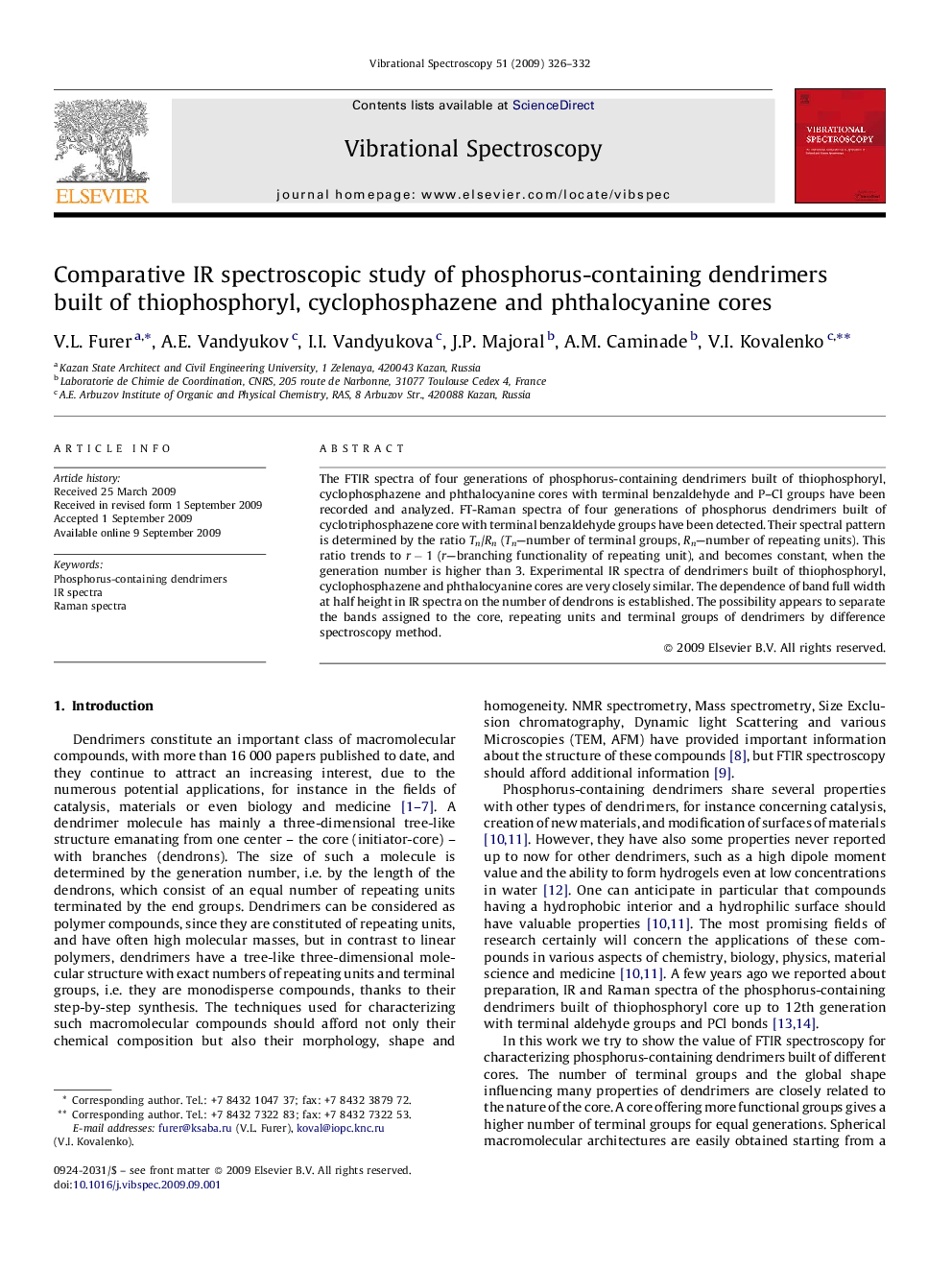 Comparative IR spectroscopic study of phosphorus-containing dendrimers built of thiophosphoryl, cyclophosphazene and phthalocyanine cores