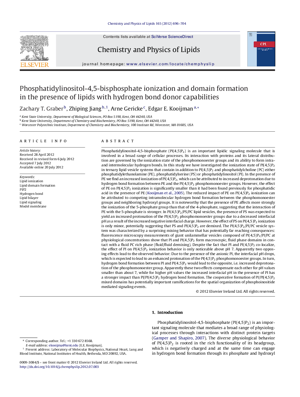 Phosphatidylinositol-4,5-bisphosphate ionization and domain formation in the presence of lipids with hydrogen bond donor capabilities