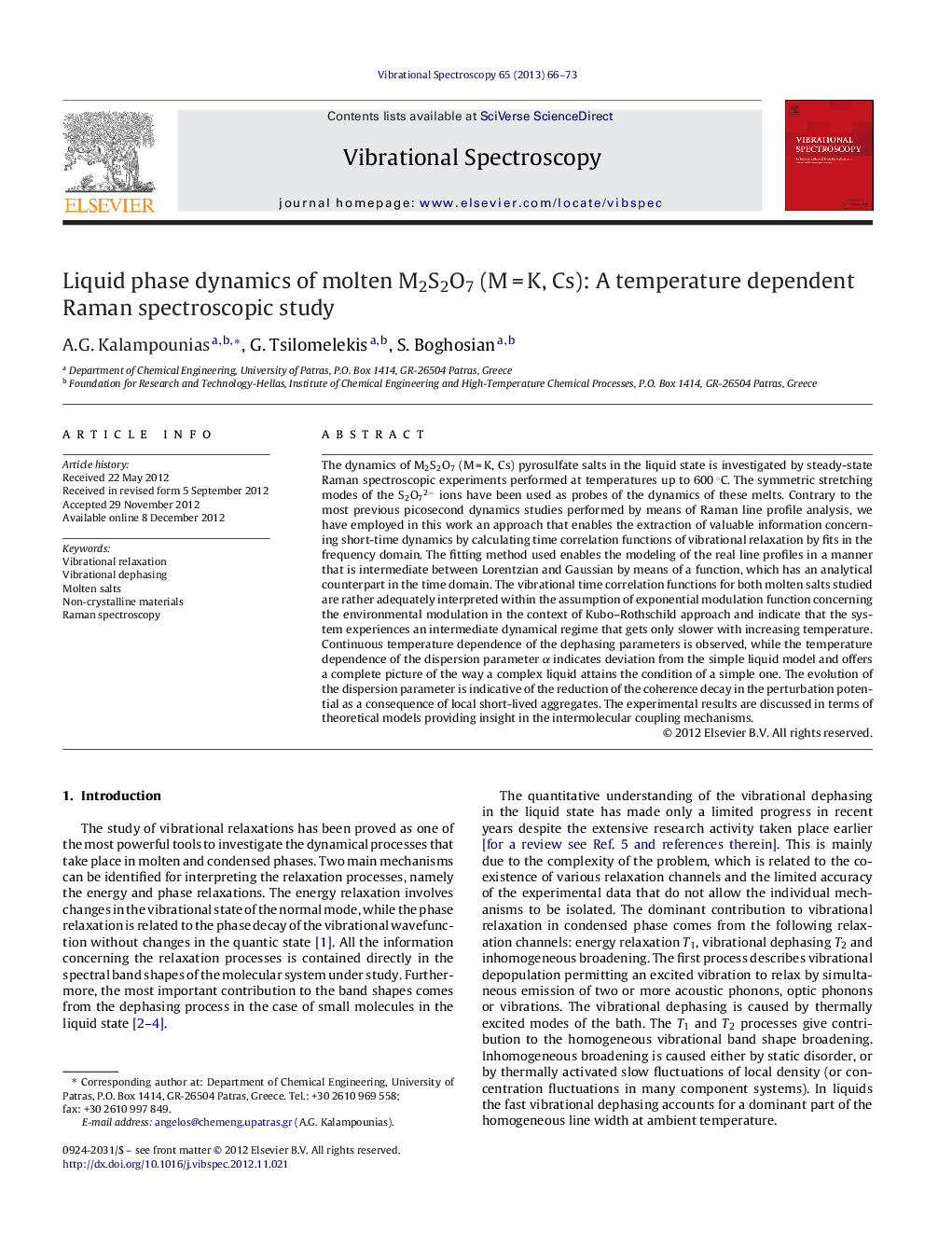 Liquid phase dynamics of molten M2S2O7 (M = K, Cs): A temperature dependent Raman spectroscopic study