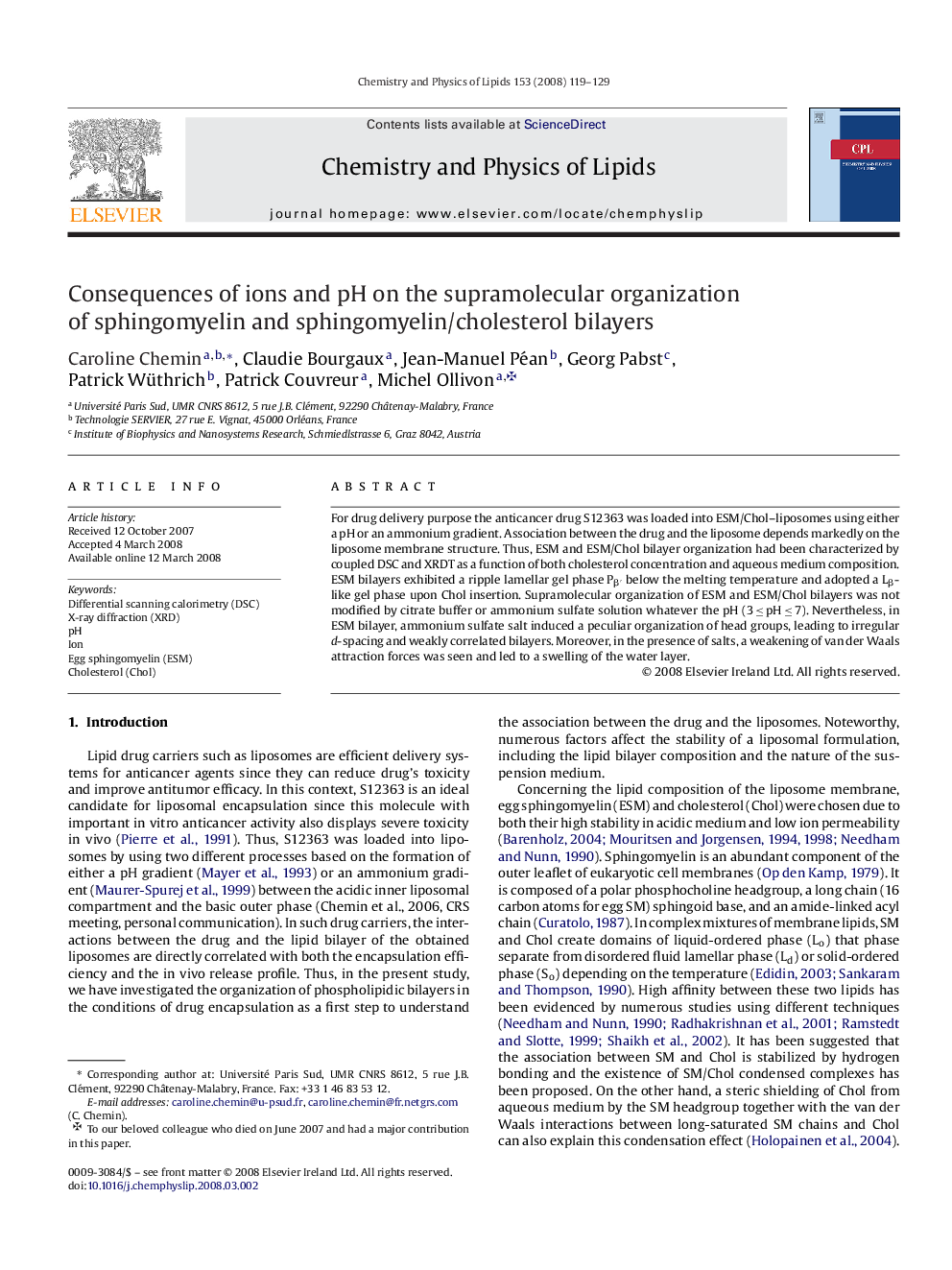 Consequences of ions and pH on the supramolecular organization of sphingomyelin and sphingomyelin/cholesterol bilayers