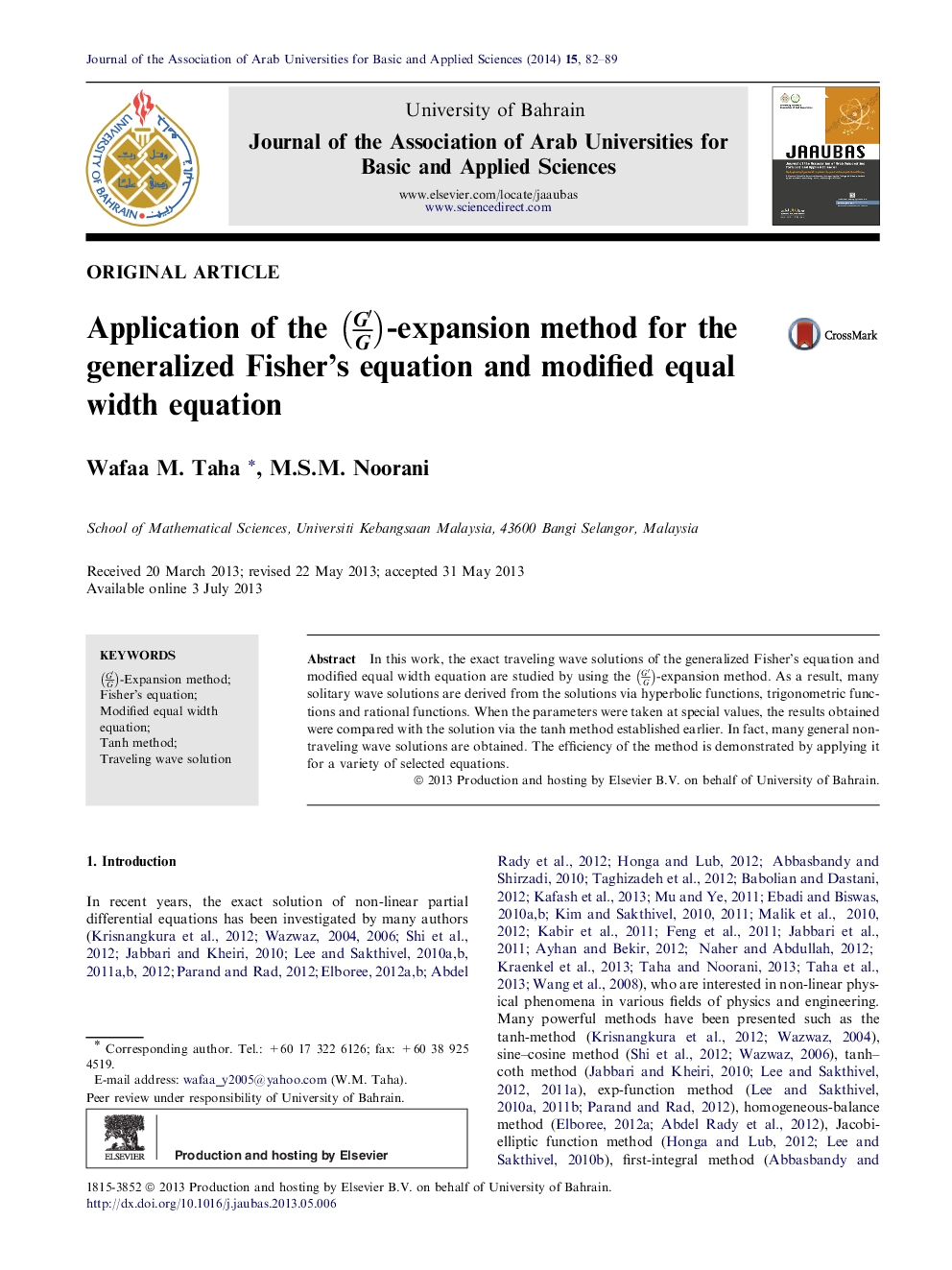 Application of the G′G-expansion method for the generalized Fisher’s equation and modified equal width equation 