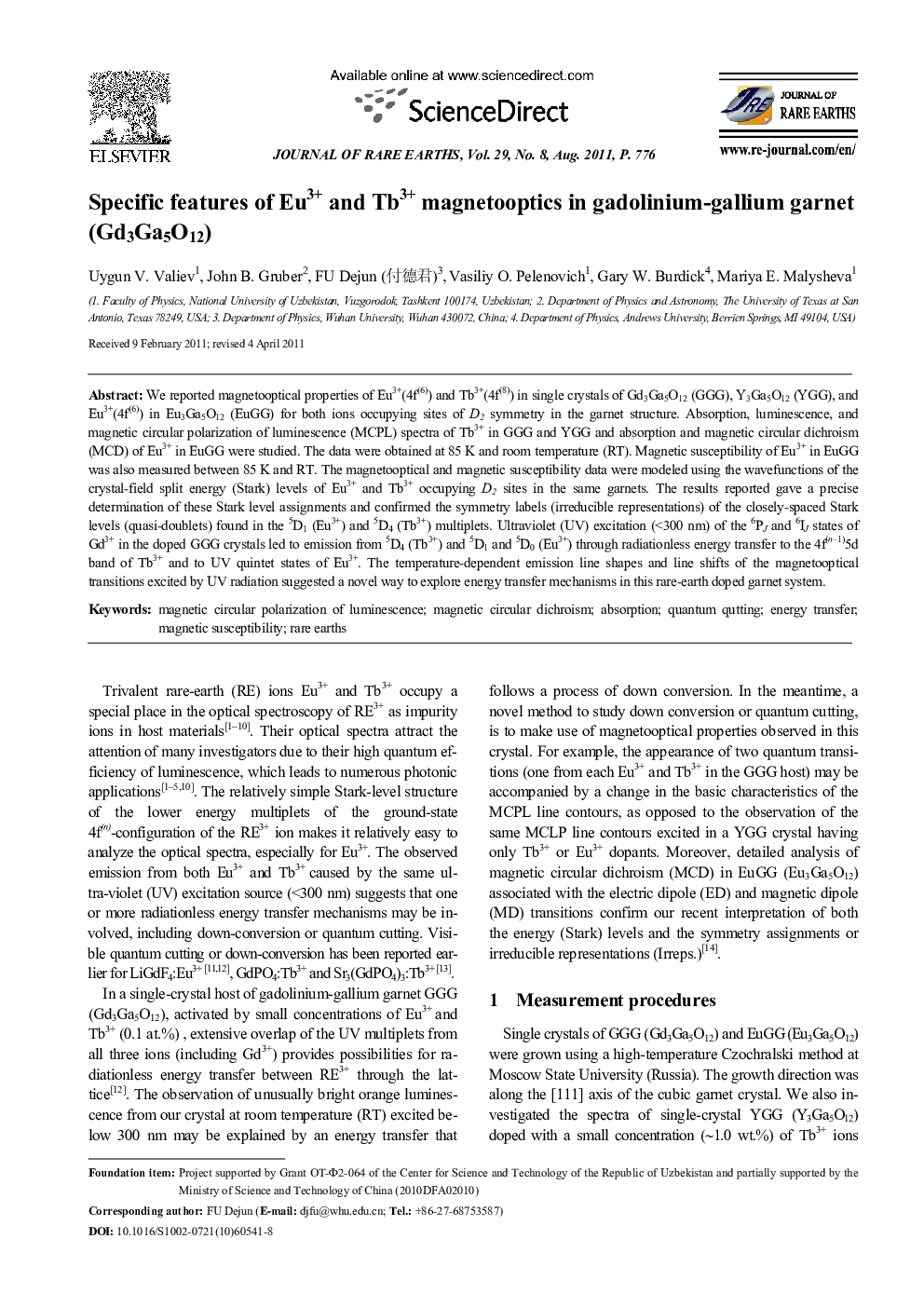 Specific features of Eu3+ and Tb3+ magnetooptics in gadolinium-gallium garnet (Gd3Ga5O12) 