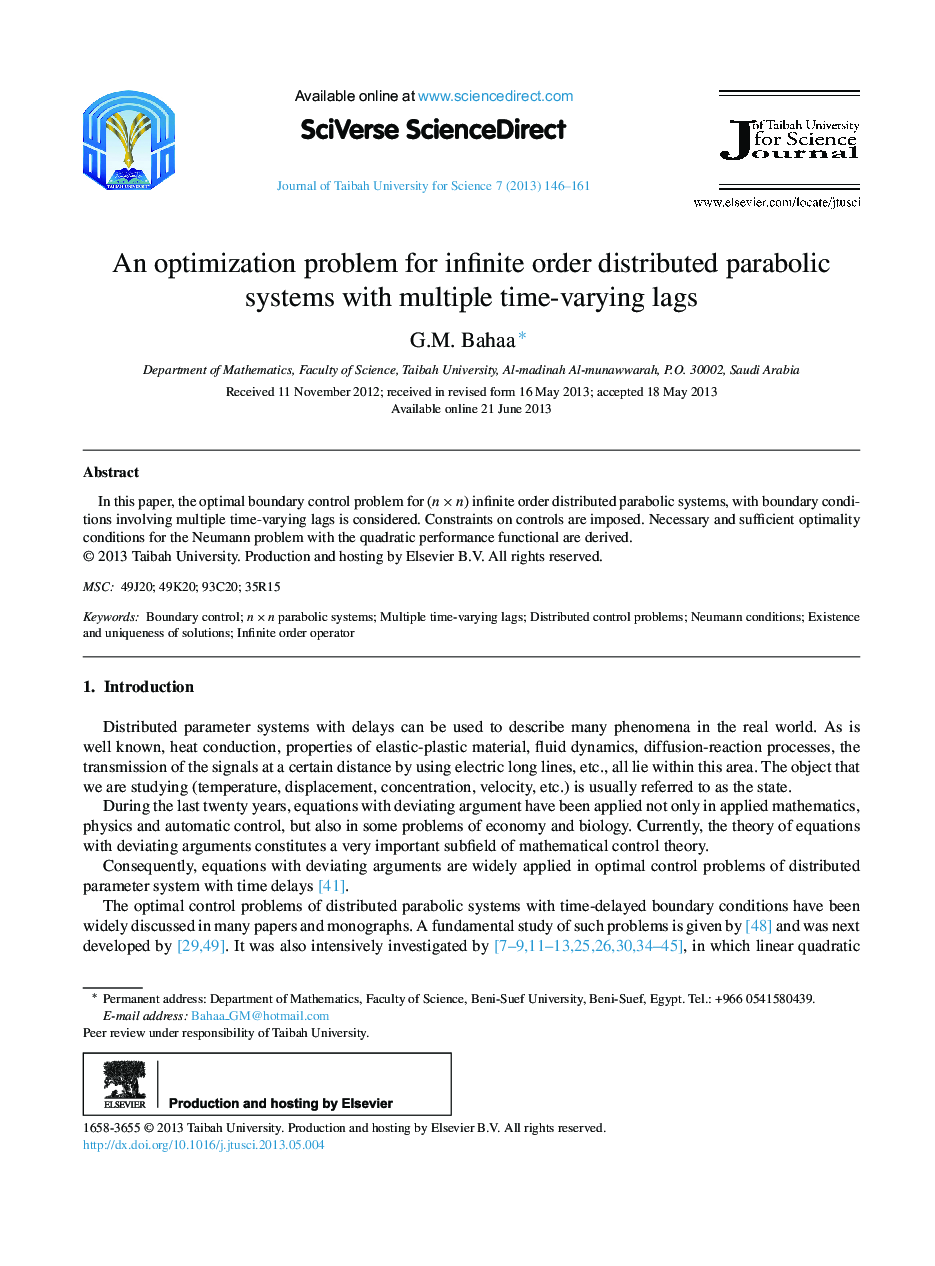 An optimization problem for infinite order distributed parabolic systems with multiple time-varying lags 