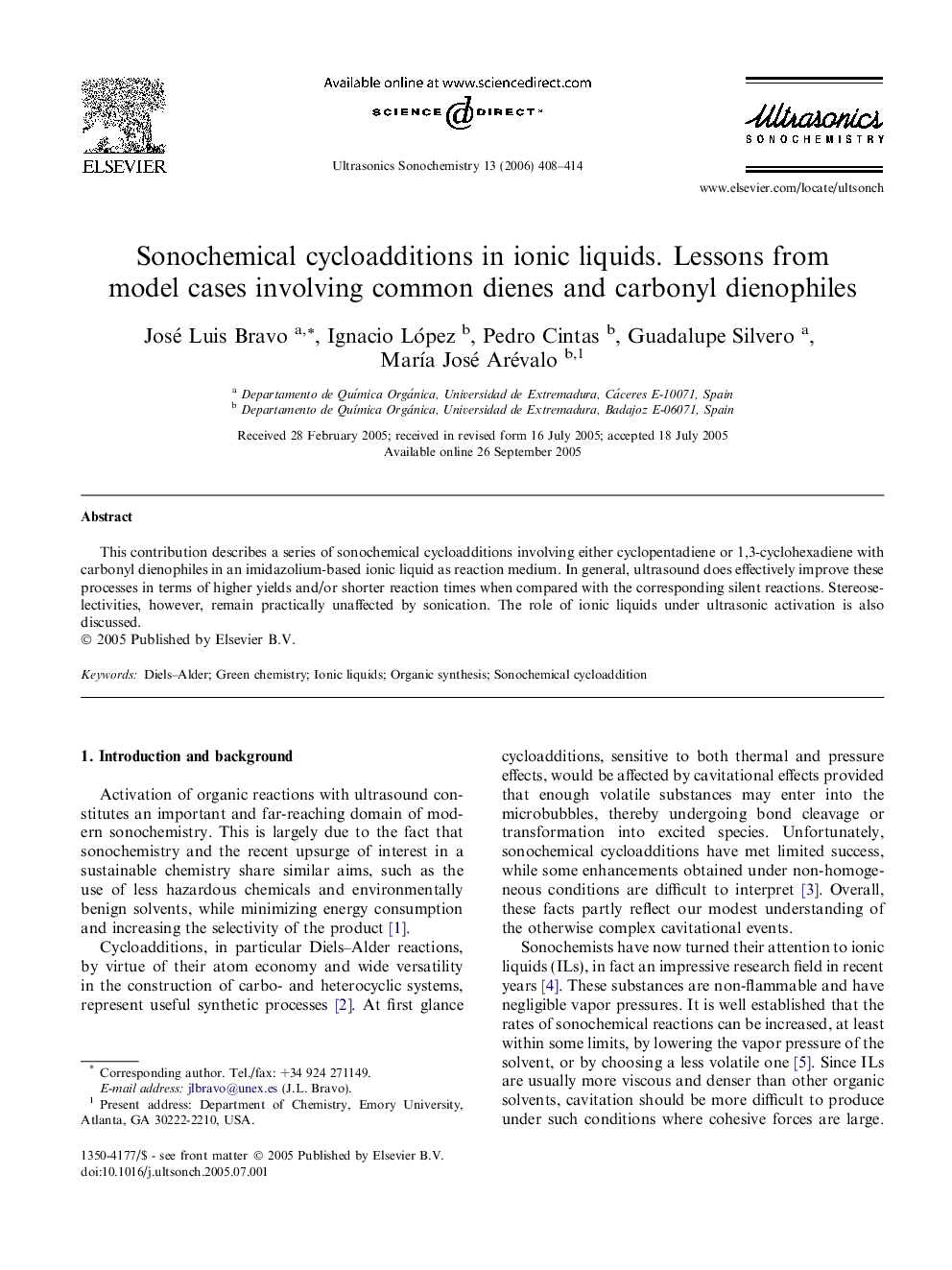 Sonochemical cycloadditions in ionic liquids. Lessons from model cases involving common dienes and carbonyl dienophiles