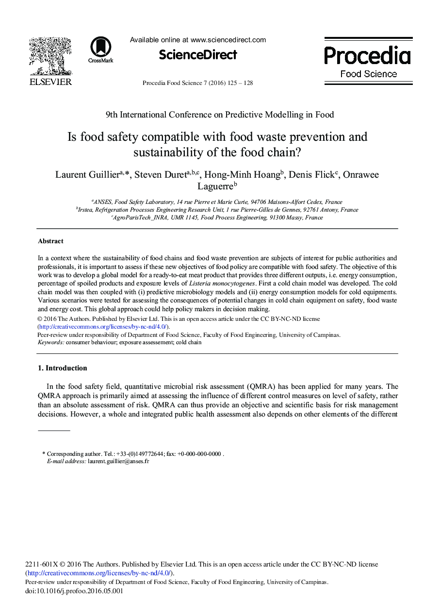 Is Food Safety Compatible with Food Waste Prevention and Sustainability of the Food Chain? 