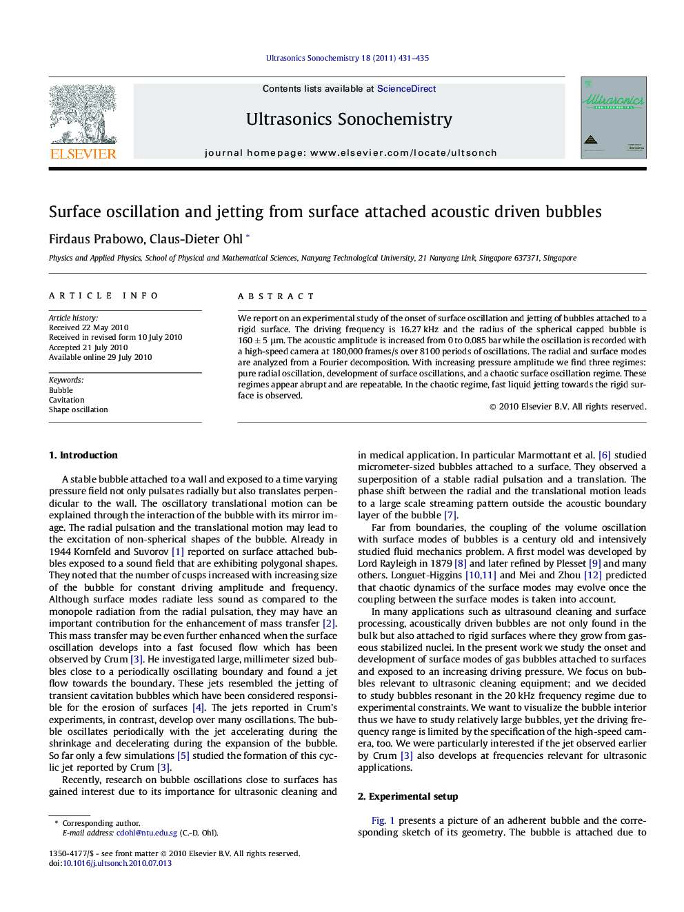 Surface oscillation and jetting from surface attached acoustic driven bubbles