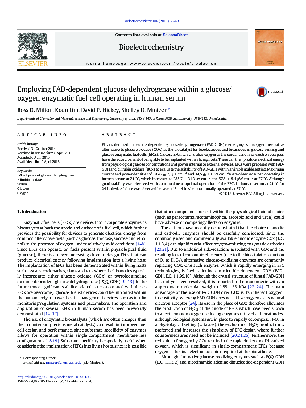 Employing FAD-dependent glucose dehydrogenase within a glucose/oxygen enzymatic fuel cell operating in human serum