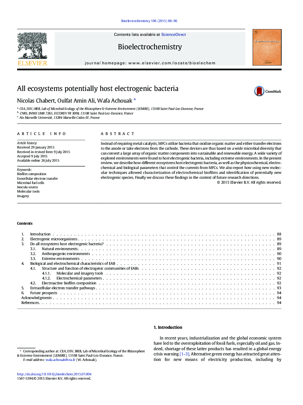 All ecosystems potentially host electrogenic bacteria